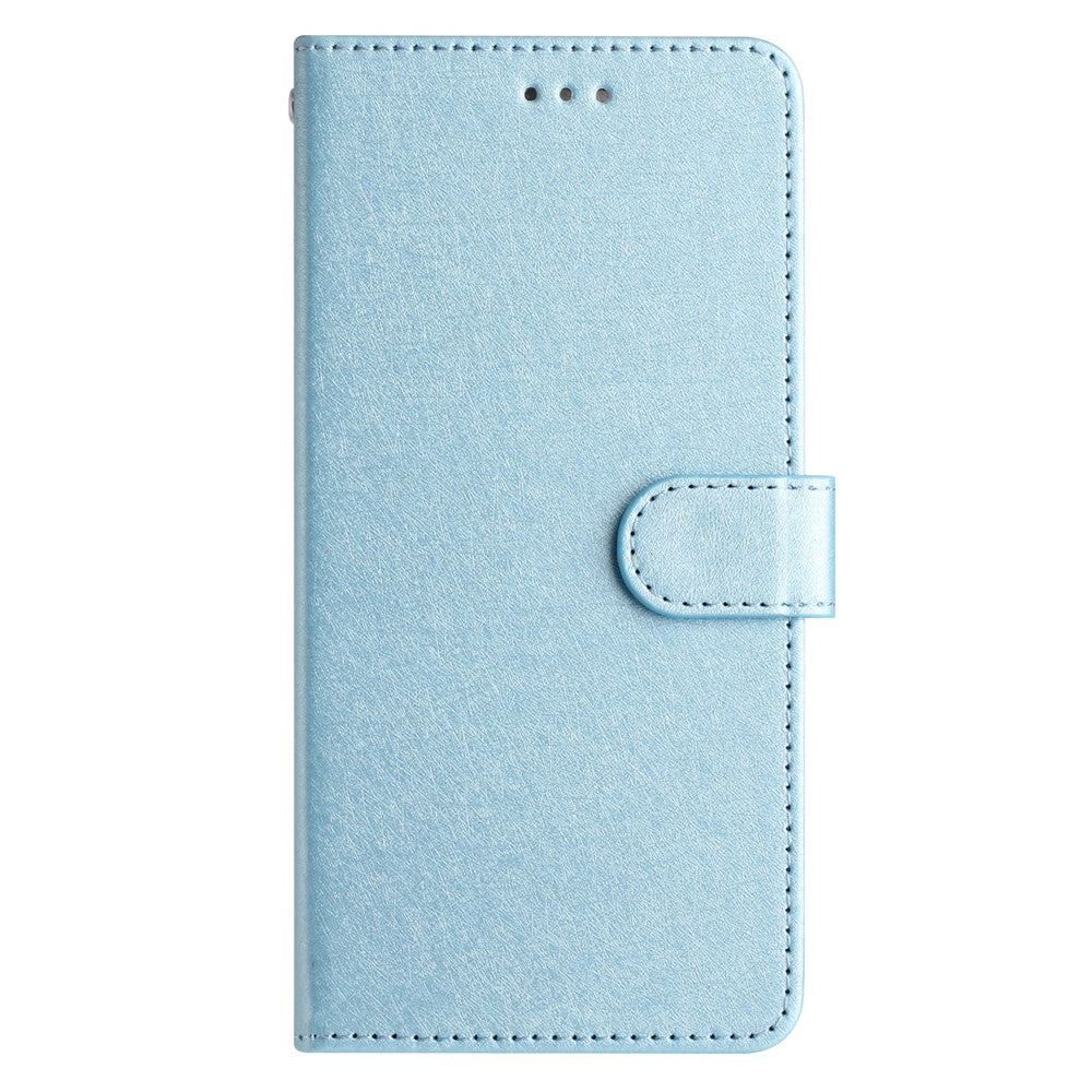 Flip Case for iPhone 13 mini 5.4 inch Silk Texture PU Leather Phone Cover Wallet Stand with Wrist Strap