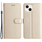 Flip Case for iPhone 13 mini 5.4 inch Silk Texture PU Leather Phone Cover Wallet Stand with Wrist Strap