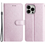 Phone Stand Cover for iPhone 12 Pro Max 6.7 inch PU Leather Silk Texture Wallet Book Style Case with Wrist Strap