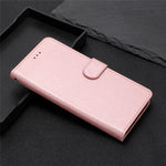 Anti-scratch Case for iPhone 11 Silk Texture PU Leather Wallet Phone Stand Cover with Wrist Strap