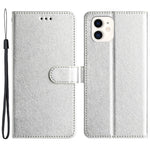 Wallet Stand Case for iPhone 12 mini 5.4 inch Silk Texture PU Leather Phone Cover with Wrist Strap