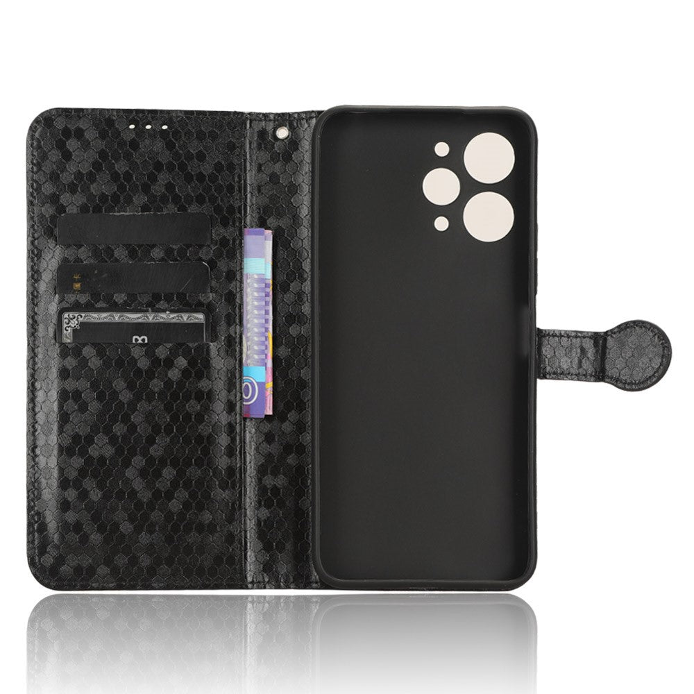 For Xiaomi Redmi 12 4G Imprinted Dot Pattern Phone Cover PU Leather Stand Case Wallet Phone Shell