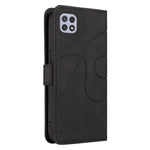 Til Samsung Galaxy A22 5G (EU Version) A22S PU-lædertelefoncover med trykt linje, pung og stander