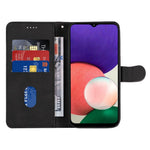Til Samsung Galaxy A22 5G (EU Version) A22S PU-lædertelefoncover med trykt linje, pung og stander