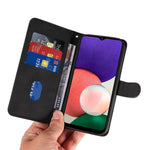 Til Samsung Galaxy A22 5G (EU Version) A22S PU-lædertelefoncover med trykt linje, pung og stander