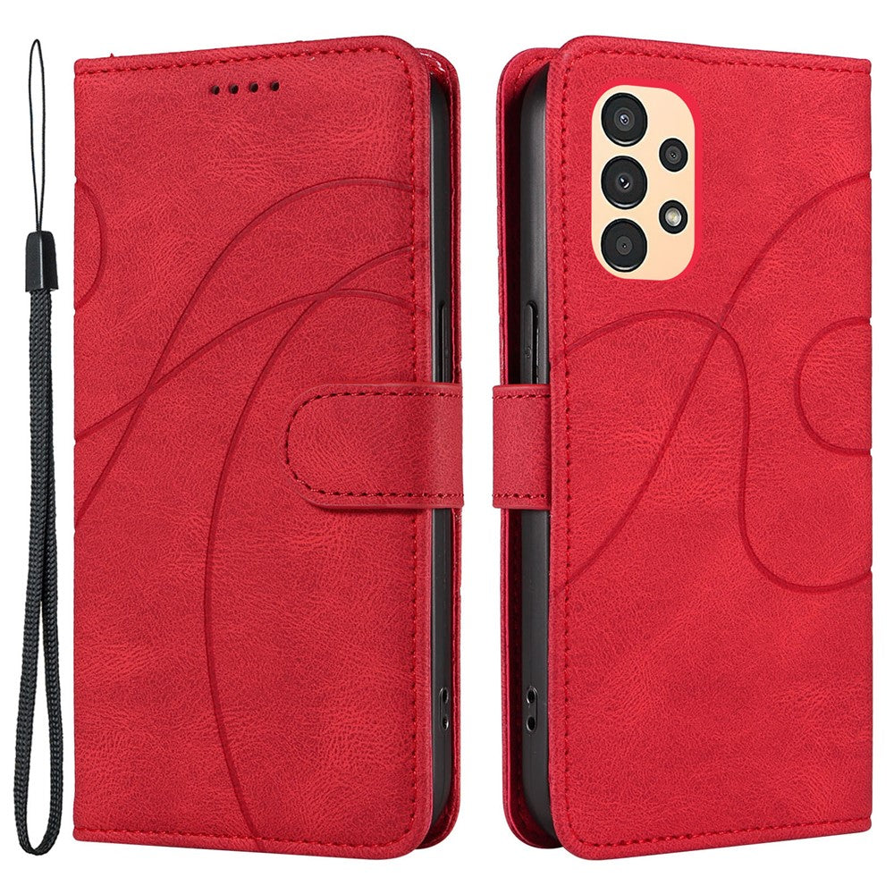 For Samsung Galaxy A13 4G / 5G Wallet Phone Cover PU Leather Imprinted Line Case with Stand