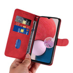 For Samsung Galaxy A13 4G / 5G Wallet Phone Cover PU Leather Imprinted Line Case with Stand