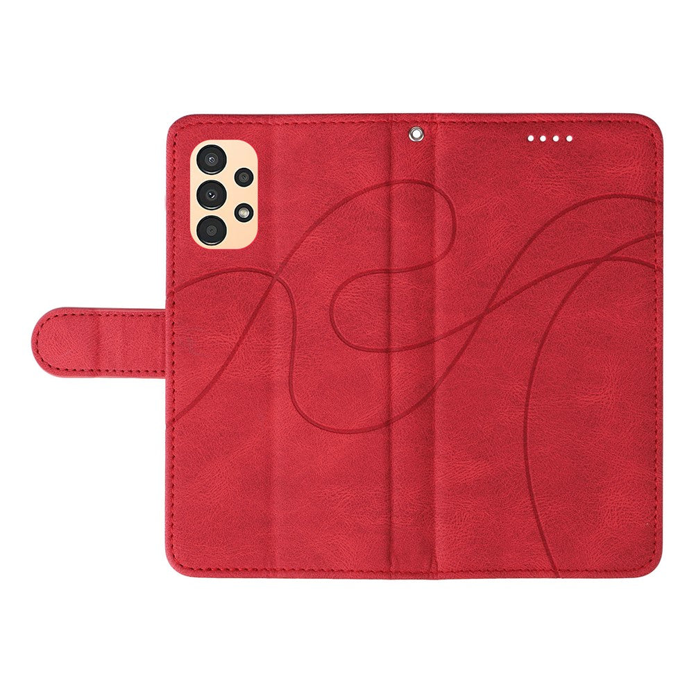 For Samsung Galaxy A13 4G / 5G Wallet Phone Cover PU Leather Imprinted Line Case with Stand