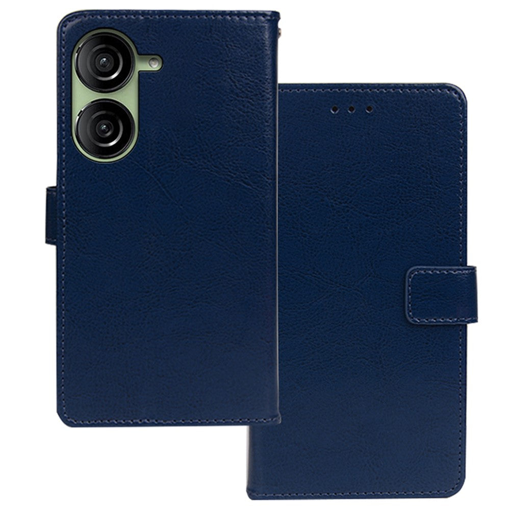 IDEWEI For Asus Zenfone 10 5G Shockproof Case Crazy Horse Texture Leather Wallet Phone Cover