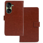IDEWEI For Asus Zenfone 10 5G Shockproof Case Crazy Horse Texture Leather Wallet Phone Cover