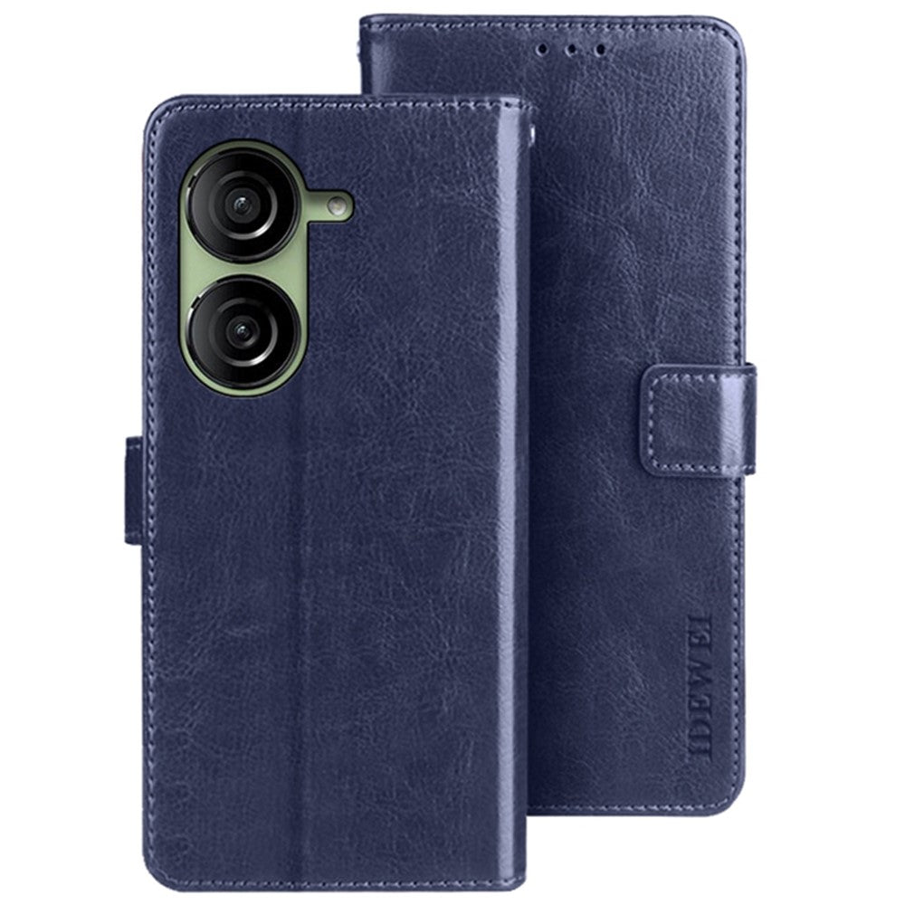 IDEWEI Pung Telefoncover til Asus Zenfone 10 5G Crazy Horse Tekstur Anti-fald Læder Flip Cover