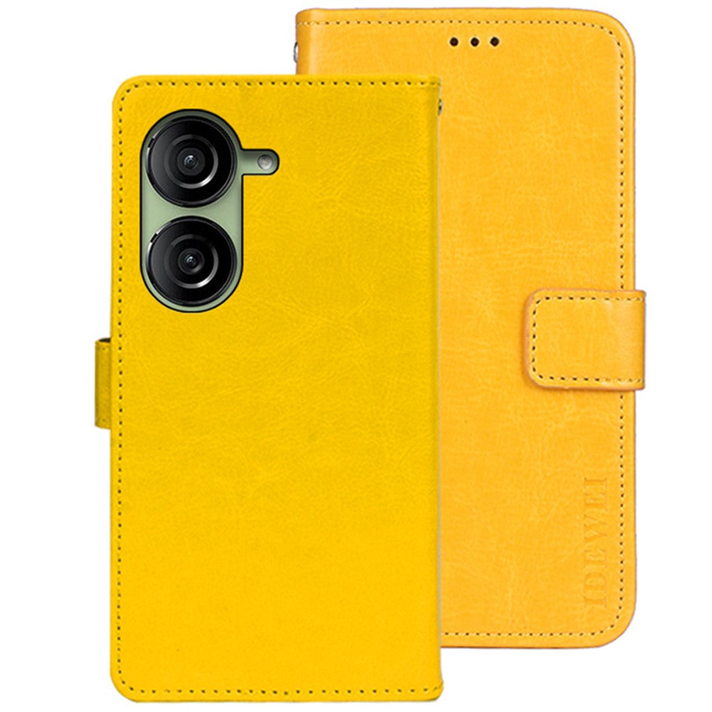 IDEWEI Pung Telefoncover til Asus Zenfone 10 5G Crazy Horse Tekstur Anti-fald Læder Flip Cover