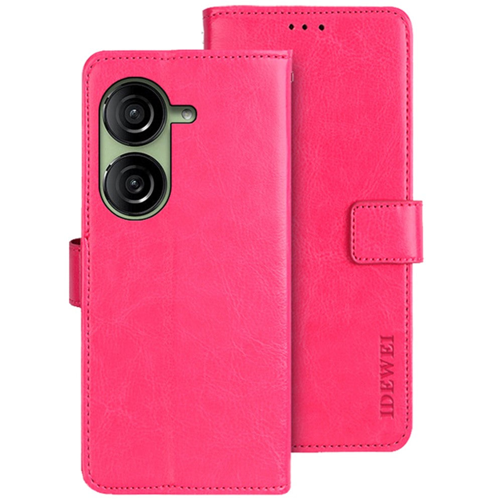 IDEWEI Pung Telefoncover til Asus Zenfone 10 5G Crazy Horse Tekstur Anti-fald Læder Flip Cover
