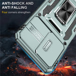 Armor Series For Oppo A77 4G / A54 4G Slide Lens Protection Phone Case PC+TPU Anti-drop Kickstand Cover