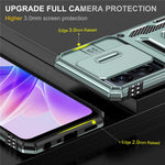 Armor Series For Oppo A77 4G / A54 4G Slide Lens Protection Phone Case PC+TPU Anti-drop Kickstand Cover