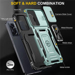 Armor Series For Oppo A77 4G / A54 4G Slide Lens Protection Phone Case PC+TPU Anti-drop Kickstand Cover