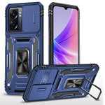 Armor Series For Oppo A77 4G / A54 4G Slide Lens Protection Phone Case PC+TPU Anti-drop Kickstand Cover