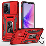 Armor Series For Oppo A77 4G / A54 4G Slide Lens Protection Phone Case PC+TPU Anti-drop Kickstand Cover
