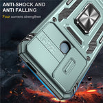 Armor Series For Xiaomi Poco C50 4G / Redmi A1+ 4G / A2+ 4G Slide Lens Lid Kickstand Cover PC+TPU Phone Case