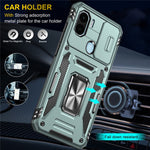 Armor Series For Xiaomi Poco C50 4G / Redmi A1+ 4G / A2+ 4G Slide Lens Lid Kickstand Cover PC+TPU Phone Case