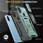 Armor Series For Xiaomi Poco C50 4G / Redmi A1+ 4G / A2+ 4G Slide Lens Lid Kickstand Cover PC+TPU Phone Case