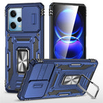 For Xiaomi Redmi Note 12 5G (Global) / (India) / (China) / Poco X5 5G Slide Lens Lid PC+TPU Phone Case Kickstand Back Cover