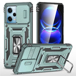 Armor Series For Xiaomi Poco X5 Pro 5G / Redmi Note 12 Pro Speed 5G / Note 12 Pro 5G Slide Lens Lid Phone Case Kickstand PC+TPU Cover
