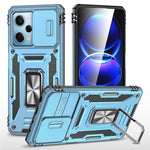 Armor Series For Xiaomi Poco X5 Pro 5G / Redmi Note 12 Pro Speed 5G / Note 12 Pro 5G Slide Lens Lid Phone Case Kickstand PC+TPU Cover