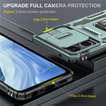 For Oppo Reno7 4G Armor Series Drop-proof PC+TPU Cover Kickstand Phone Case with Slide Lens Lid