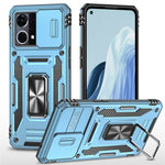 For Oppo Reno7 4G Armor Series Drop-proof PC+TPU Cover Kickstand Phone Case with Slide Lens Lid