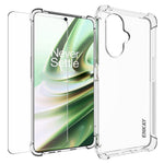 ENKAY HAT PRINCE För OnePlus Nord CE3 5G Halkfritt TPU-skal Genomskinligt mobilskydd med Hög Skärmfilm i Aluminium-Silicon Glas