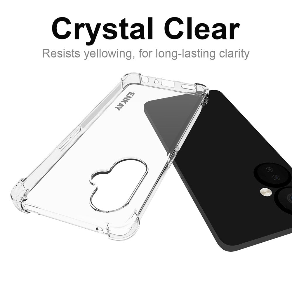 ENKAY HAT PRINCE För OnePlus Nord CE3 5G Halkfritt TPU-skal Genomskinligt mobilskydd med Hög Skärmfilm i Aluminium-Silicon Glas