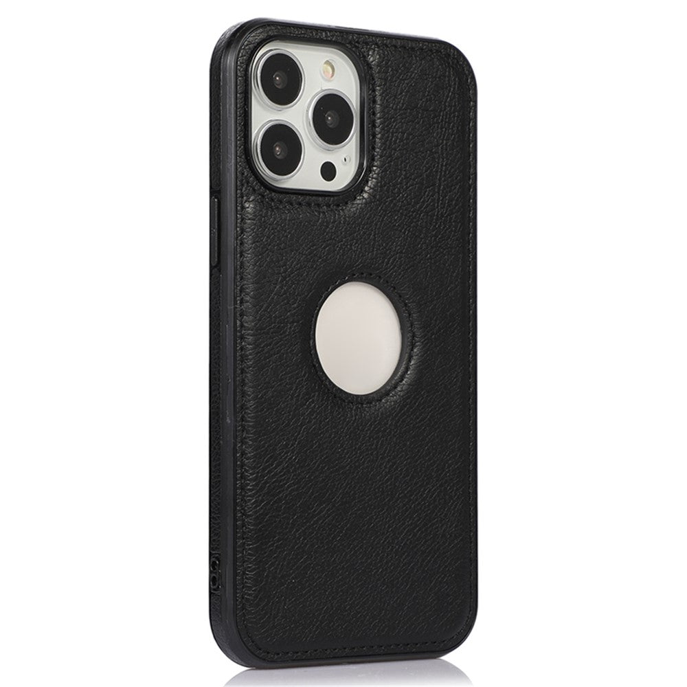 Anti-Drop Phone Case for iPhone 12 Pro 6.1 inch Logo View Soft TPU+PU Phone Cover