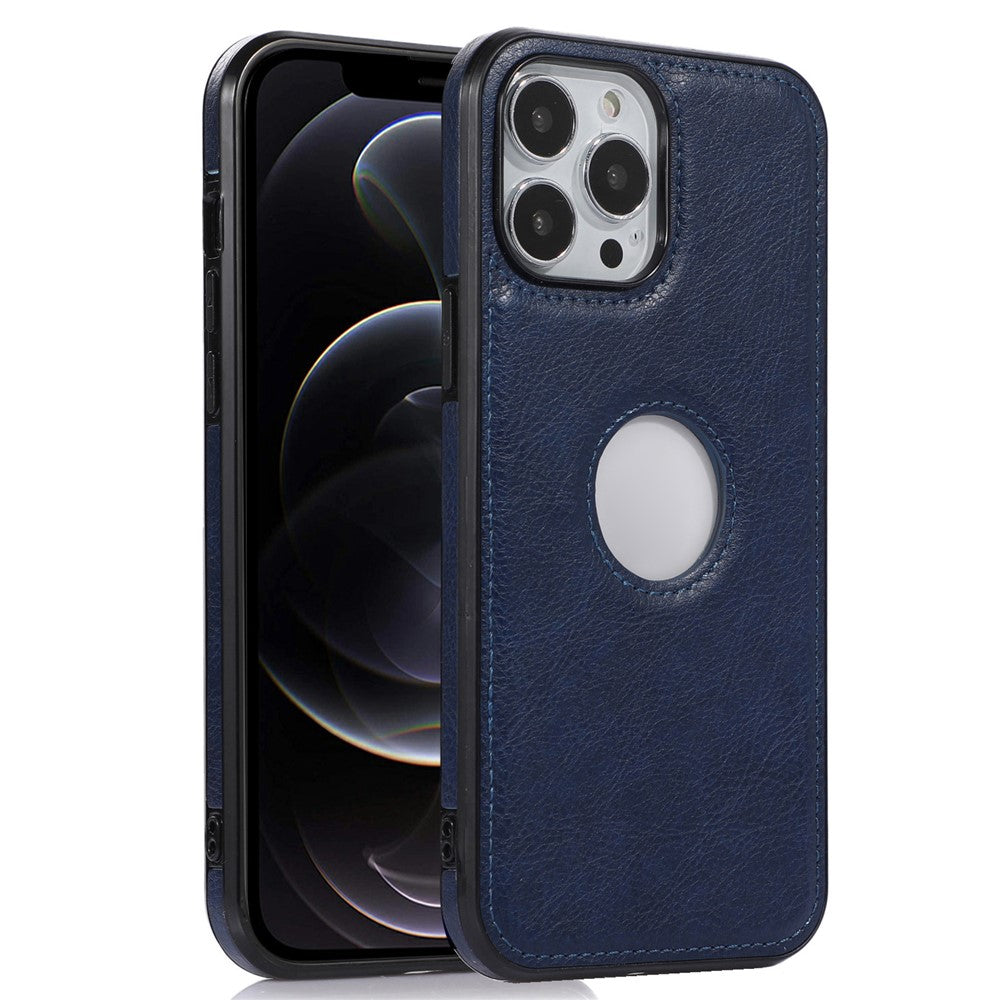 Anti-Drop Phone Case for iPhone 12 Pro 6.1 inch Logo View Soft TPU+PU Phone Cover