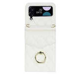 Multiple Card Slots Phone Case for Samsung Galaxy Z Flip3 5G, RFID Blocking Ring Kickstand Leather+PC Cover