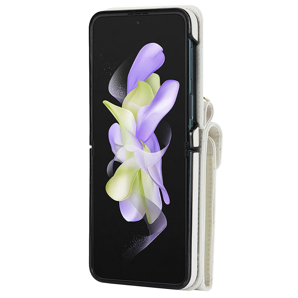 Multiple Card Slots Phone Case for Samsung Galaxy Z Flip3 5G, RFID Blocking Ring Kickstand Leather+PC Cover