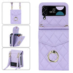 Multiple Card Slots Phone Case for Samsung Galaxy Z Flip3 5G, RFID Blocking Ring Kickstand Leather+PC Cover