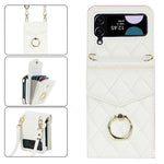 For Samsung Galaxy Z Flip4 5G RFID Blocking Multiple Card Slots Case Ring Kickstand Leather+PC Cover