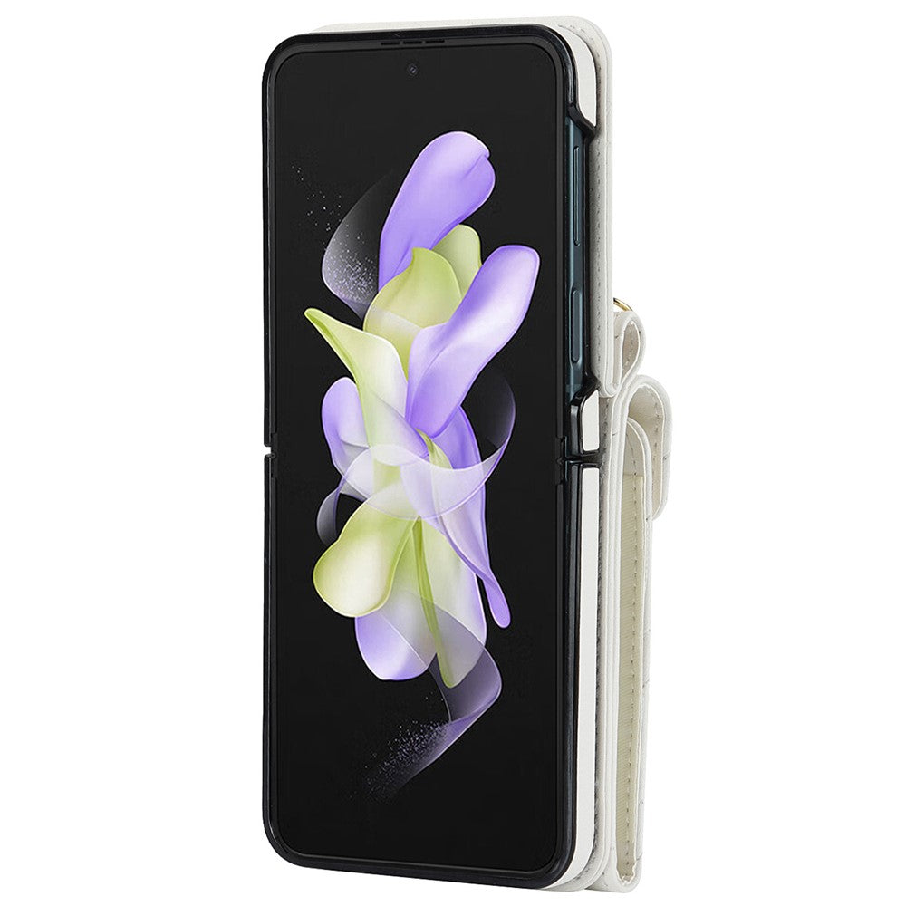 For Samsung Galaxy Z Flip4 5G RFID Blocking Multiple Card Slots Case Ring Kickstand Leather+PC Cover