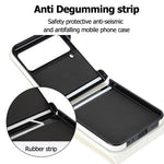For Samsung Galaxy Z Flip4 5G RFID Blocking Multiple Card Slots Case Ring Kickstand Leather+PC Cover