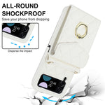 For Samsung Galaxy Z Flip4 5G RFID Blocking Multiple Card Slots Case Ring Kickstand Leather+PC Cover
