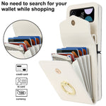 For Samsung Galaxy Z Flip4 5G RFID Blocking Phone Case Multiple Card Slots Ring Kickstand Leather+PC Cover