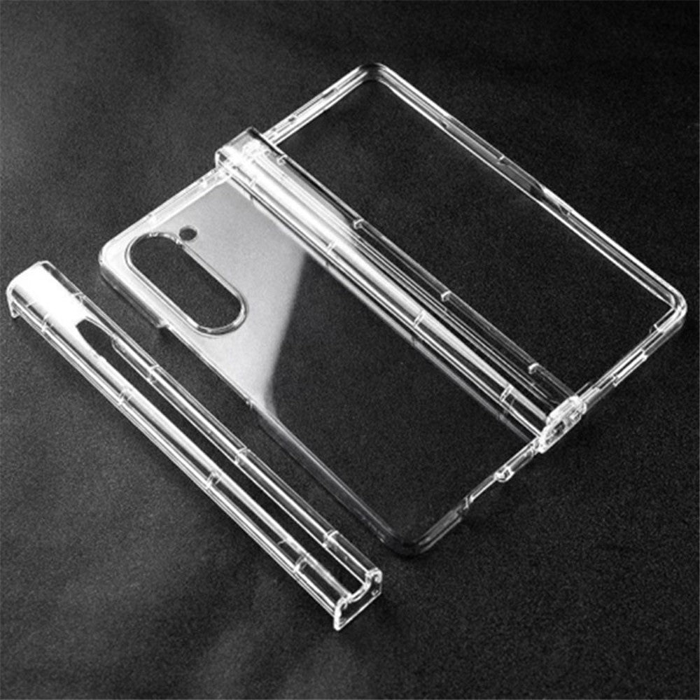 For Samsung Galaxy Z Fold5 5G Transparent PC Phone Case 3-Piece Design Phone Cover