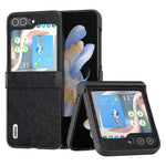ABEEL Til Samsung Galaxy Z Flip5 5G Telefoncover Faldsikkert PU-lædercover med Litchi-tekstur og PC-belægning