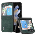 ABEEL Til Samsung Galaxy Z Flip5 5G Telefoncover Faldsikkert PU-lædercover med Litchi-tekstur og PC-belægning
