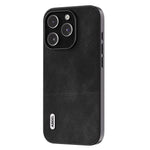 ABEEL Phone Case for iPhone 15 Pro Max, PU Leather Coated PC + TPU Cowhide Texture Cover