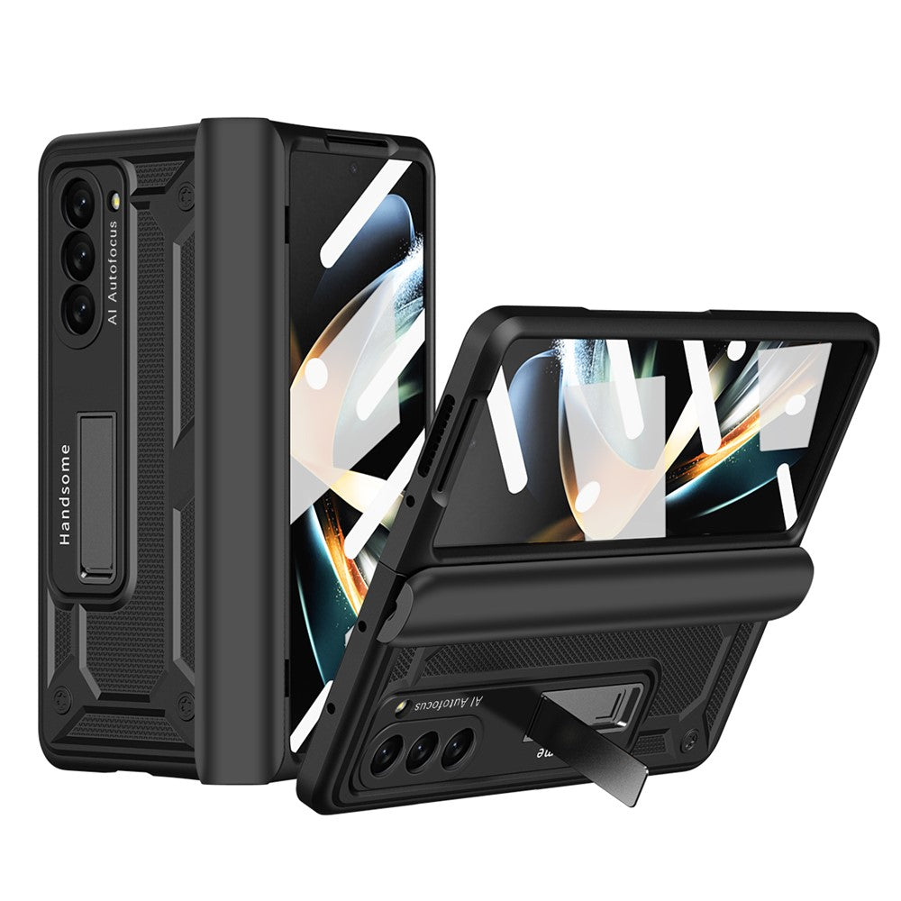 Samsung Galaxy Z Fold5 5G-beskyttelsesskal i hård PC med magnetisk stativ og hærdet glasfilm