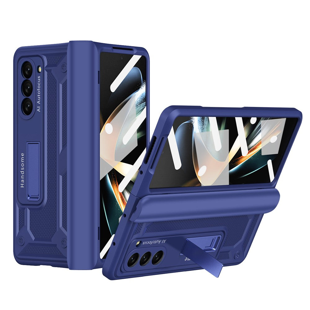 Samsung Galaxy Z Fold5 5G-beskyttelsesskal i hård PC med magnetisk stativ og hærdet glasfilm
