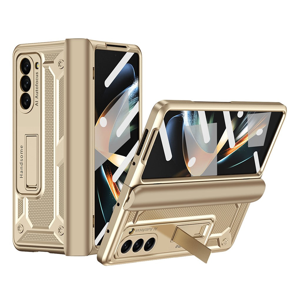 Samsung Galaxy Z Fold5 5G-beskyttelsesskal i hård PC med magnetisk stativ og hærdet glasfilm