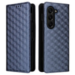 Wallet Phone Case for Samsung Galaxy Z Fold5 5G Rhombus Imprinted PU Leather Phone Cover